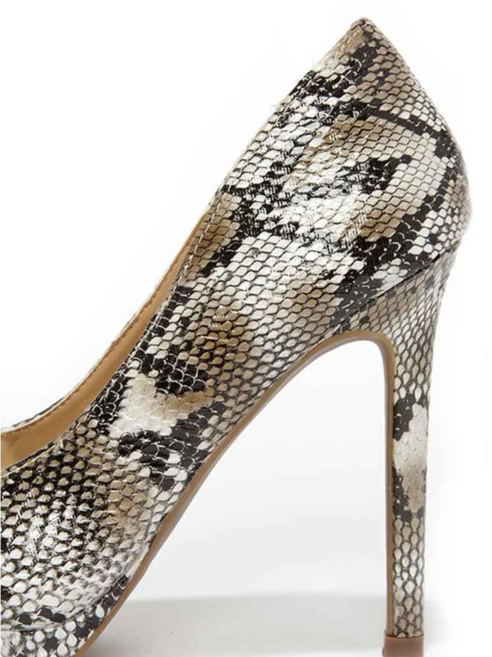 Report Tashi Natural Snake-Print Pointed Toe Platform Pump High Heels - Size 7.5 - Picture 5 of 7